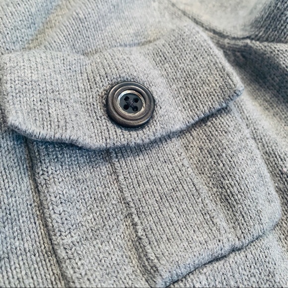 Fossil Gray Button Up Military Sweater Small - Picture 5 of 5